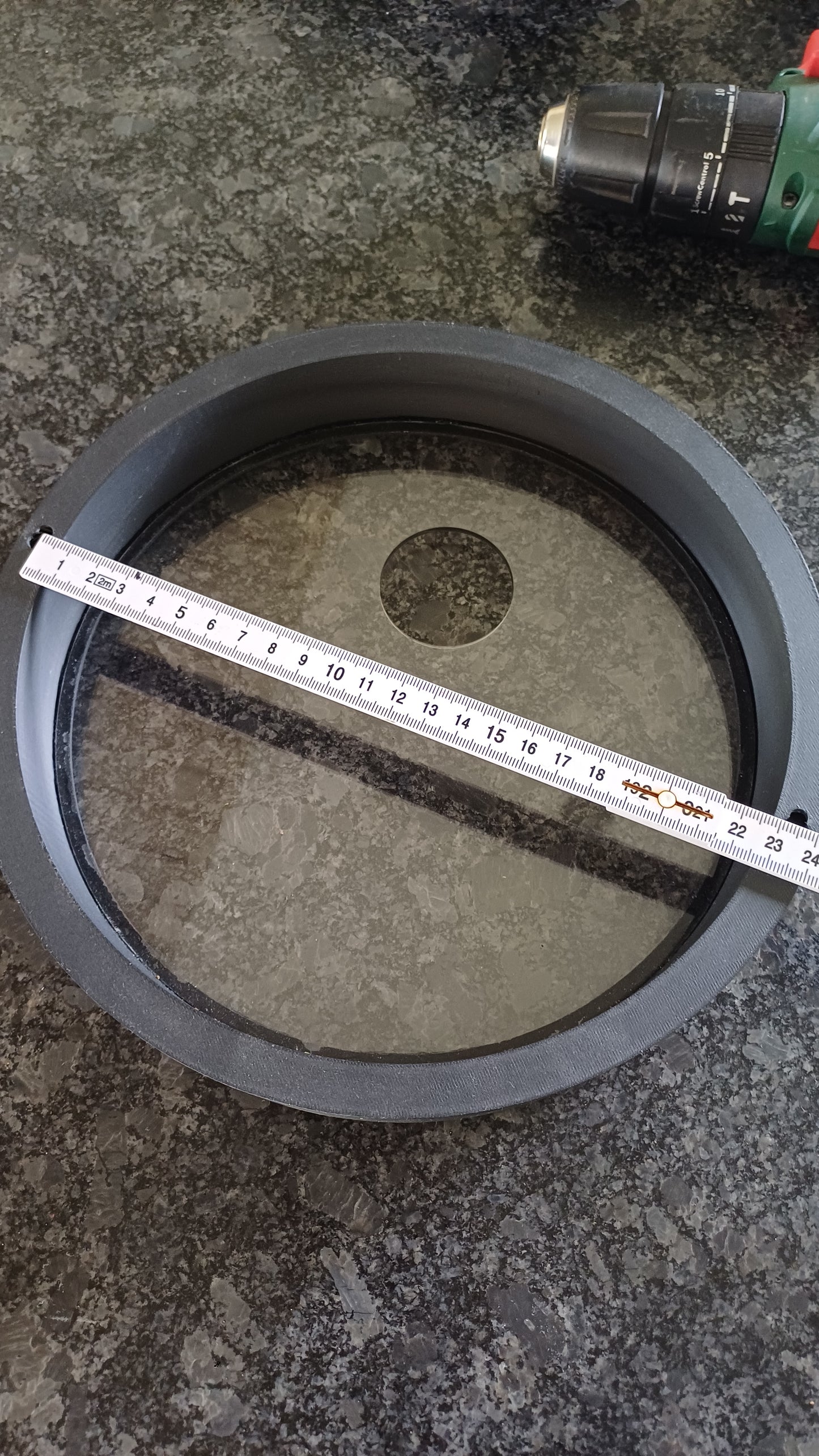Rund DIY-ramme med plexiplade – 3D-printet, Ø 25 cm