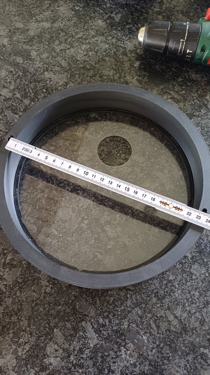 Rund DIY-ramme med plexiplade – 3D-printet, Ø 25 cm