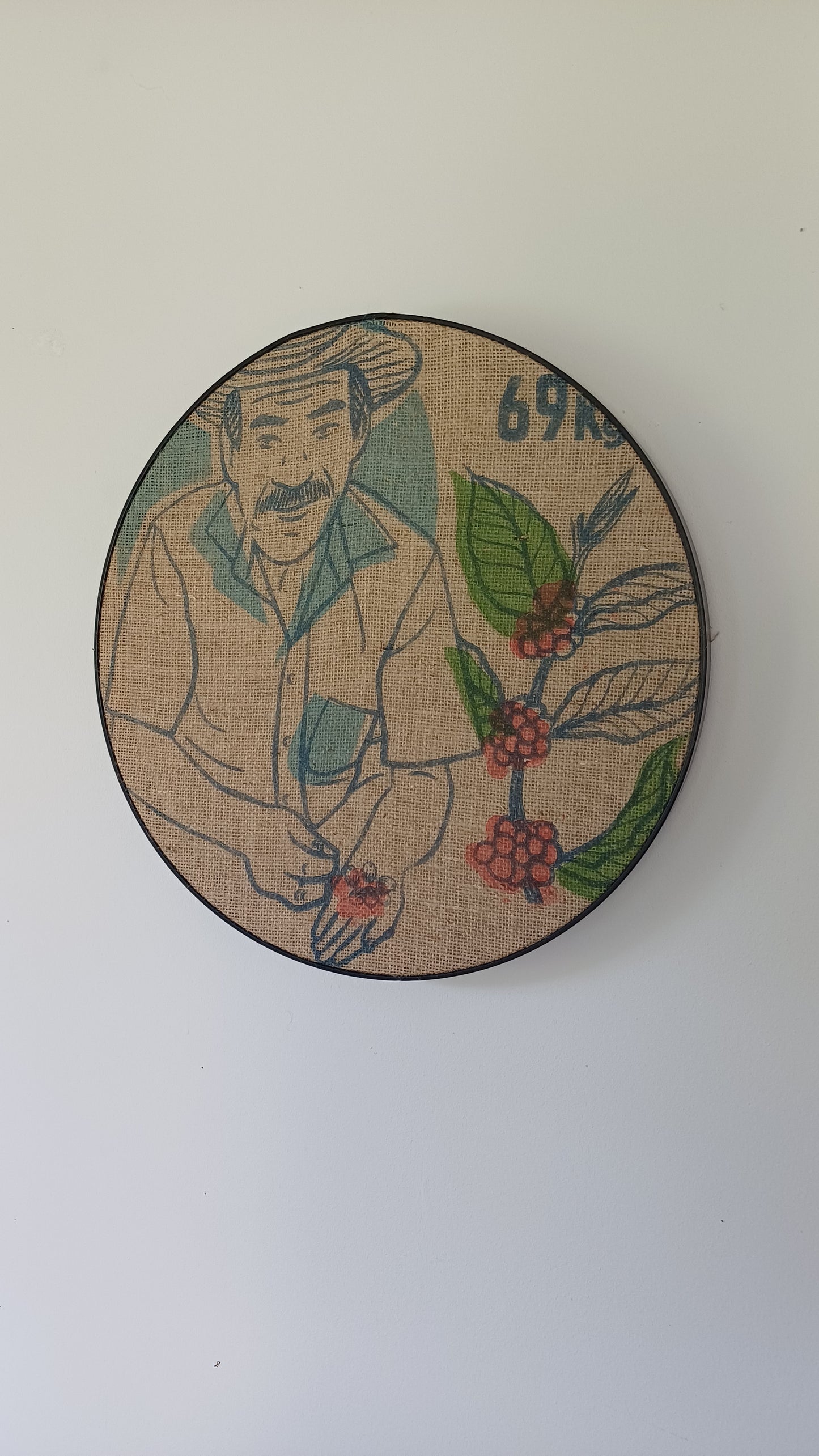 Smukt indrammet kaffesæk - Kaffefarmer fra Guatemala