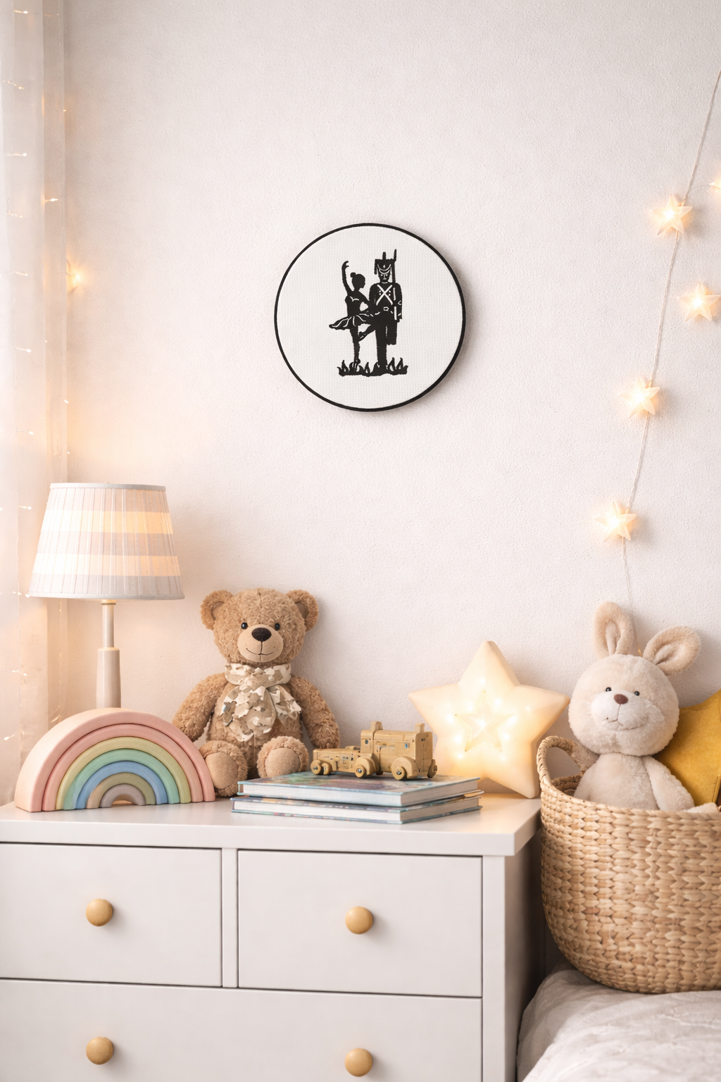 Den standhaftige tinsoldat - broderet eventyr til væggen