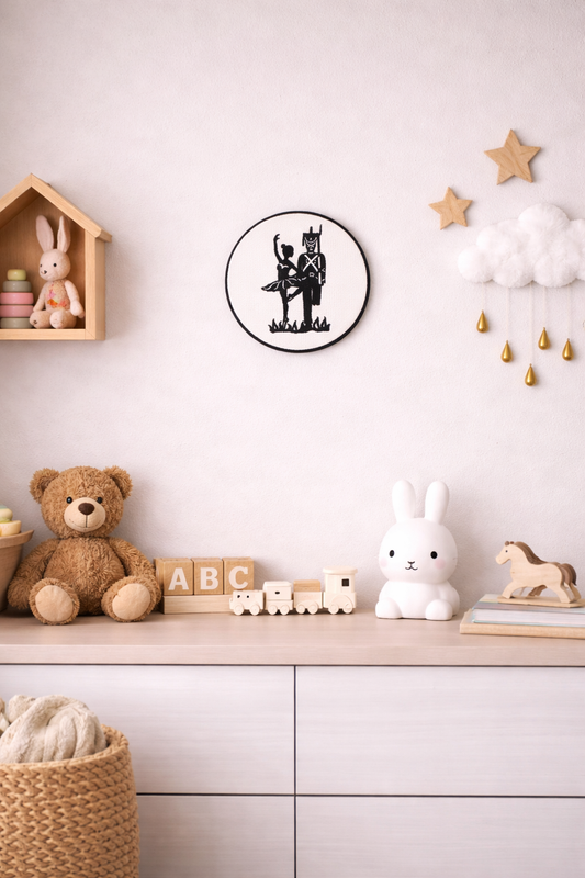 Den standhaftige tinsoldat - broderet eventyr til væggen